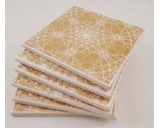 Set Onderzetters  Tegeltjes 10x10cm 6 Stuks Goudkl.