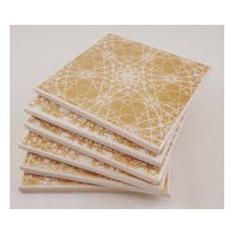 Set Onderzetters  Tegeltjes 10x10cm 6 Stuks Goudkl.