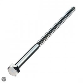 Houtdraadbout 7x130mm DIN 571 Verzinkt 