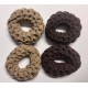 Haarelastieken zonder metaal, geweven , Ø ca 4 cm. 2 st Bruin en 2 st. Taupe
