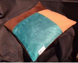 Bodema Kussen Velours. Kleur Bruin, Beige en Blauw 40x40cm