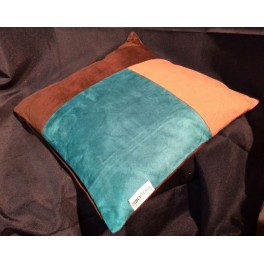 Bodema Kussen Velours. Kleur Bruin, Beige en Blauw 40x40cm