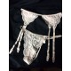 Lingerieset: Jarretelgordel en string, wit kant 100% Polyamide