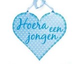 Hoera een Jongen : Deurschild met Lint