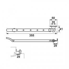 Raamuitzetter Axa RVS 300mm