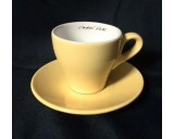 Kop en schotel set, kleur geel
