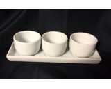 Tapas set, Schaal met 3 bakjes, keramiek