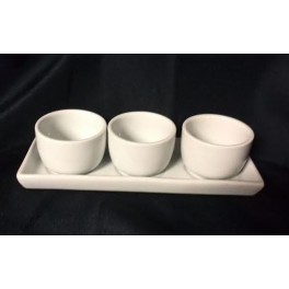 Tapas set, Schaal met 3 bakjes, keramiek