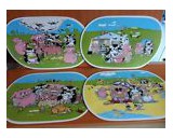Placemat met afb. van Koe en Varken per 4 