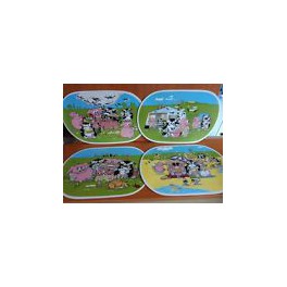 Placemat met afb. van Koe en Varken per 4 