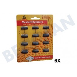 Deltafix Meubelviltglijders 16x 20mm bruin