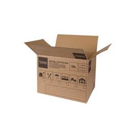 Verhuis/opberg doos 36 liter 40 x 30 x 30 cm. met handvaten
