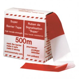 Tanc Scheurvrije afzetband,  100m, breedte 80 mm, dikte 40 µm, kleur rood/wit